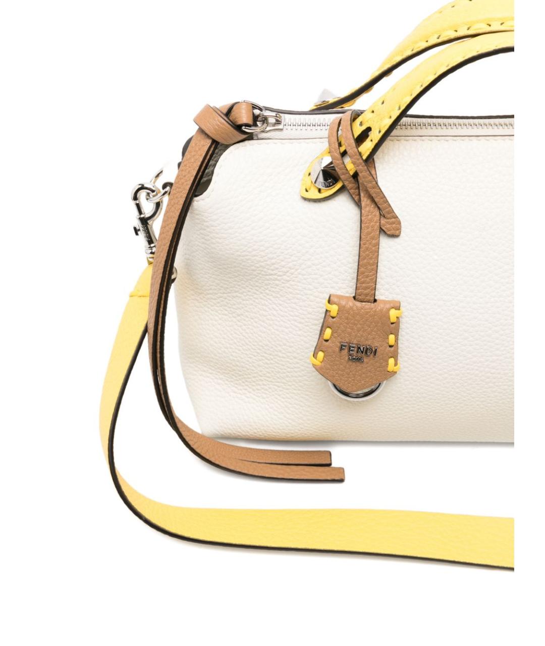 FENDI Бежевая кожаная сумка через плечо, фото 4