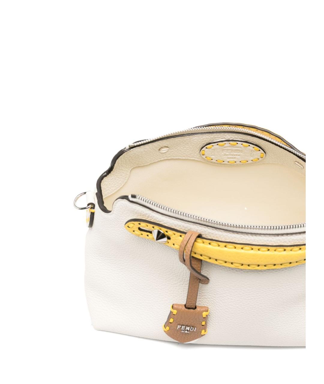 FENDI Бежевая кожаная сумка через плечо, фото 5