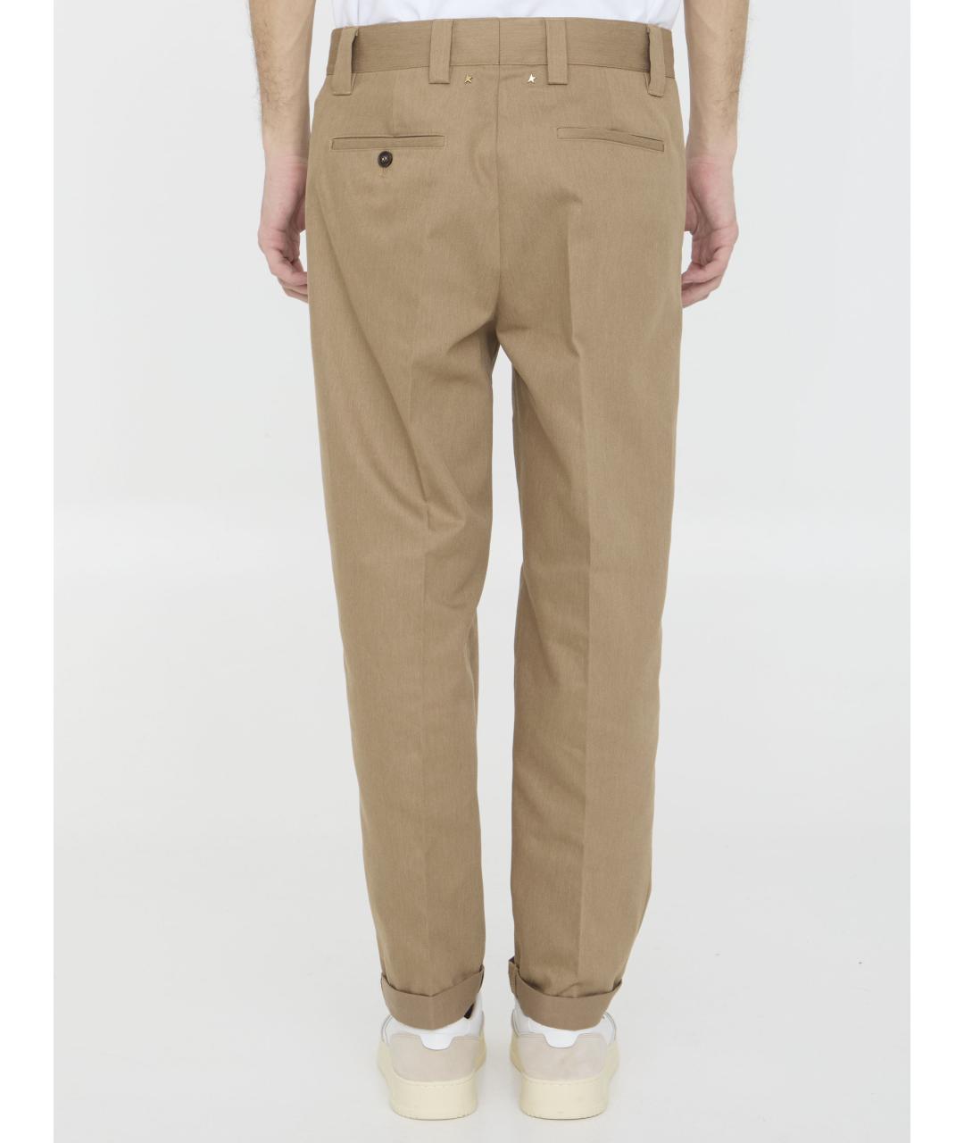 GOLDEN GOOSE DELUXE BRAND Бежевые хлопковые повседневные брюки, фото 4