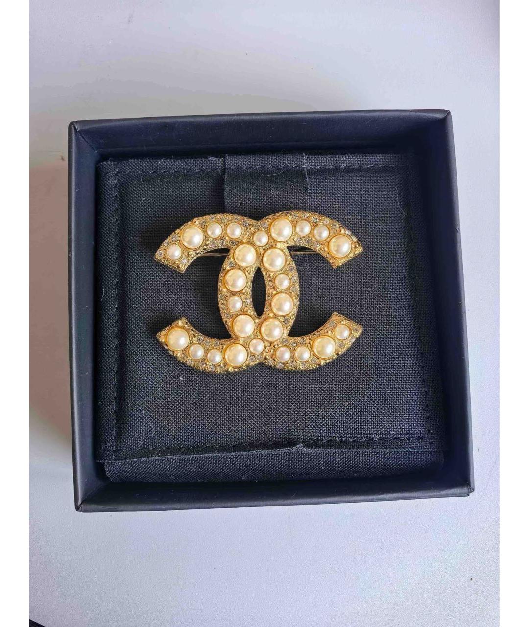 CHANEL Золотая металлическая булавка / брошь, фото 3