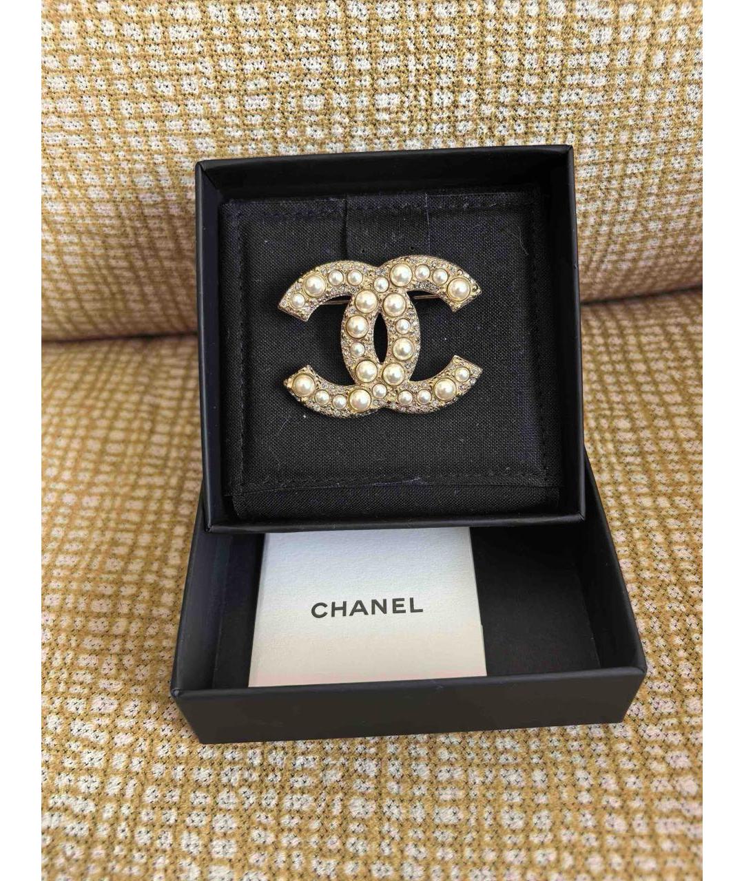 CHANEL Золотая металлическая булавка / брошь, фото 2