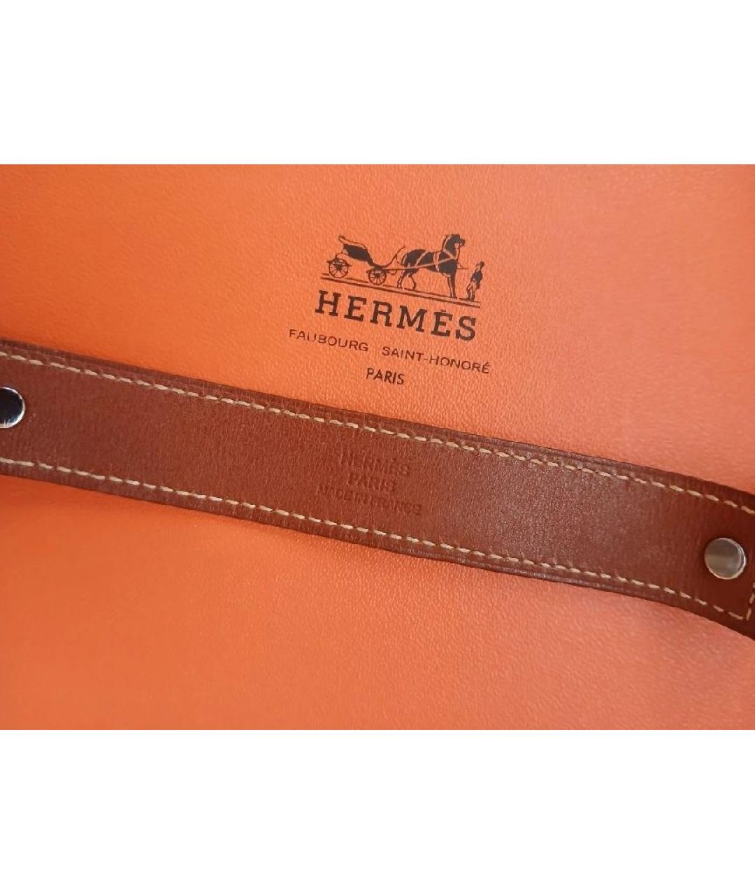 HERMES Коричневый кожаный браслет, фото 8