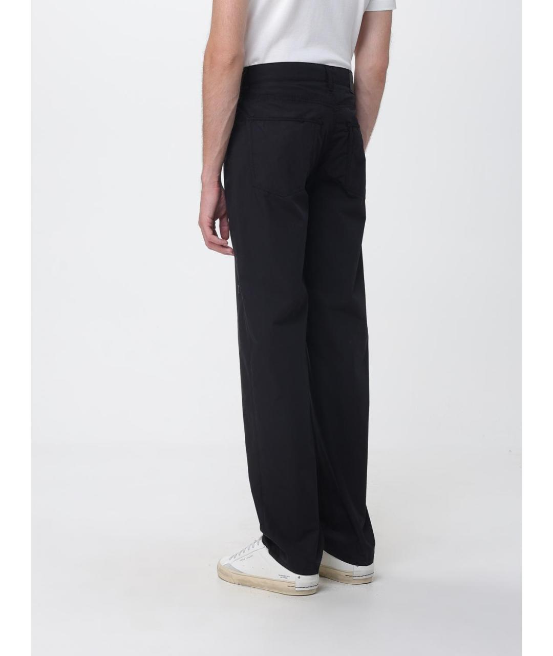 EMPORIO ARMANI Черные хлопковые повседневные брюки, фото 2
