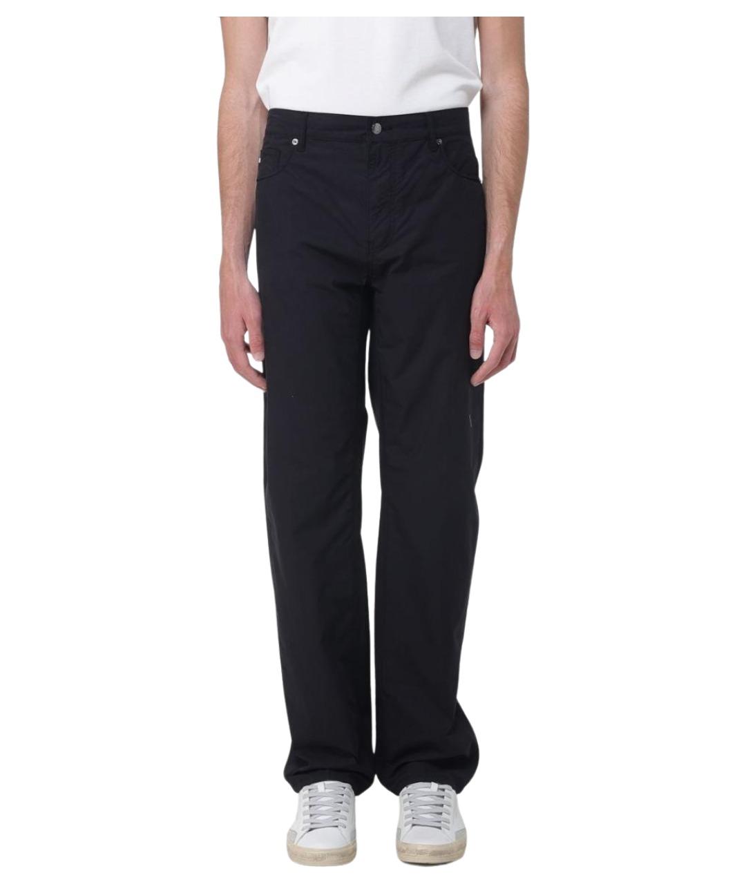EMPORIO ARMANI Черные хлопковые повседневные брюки, фото 1