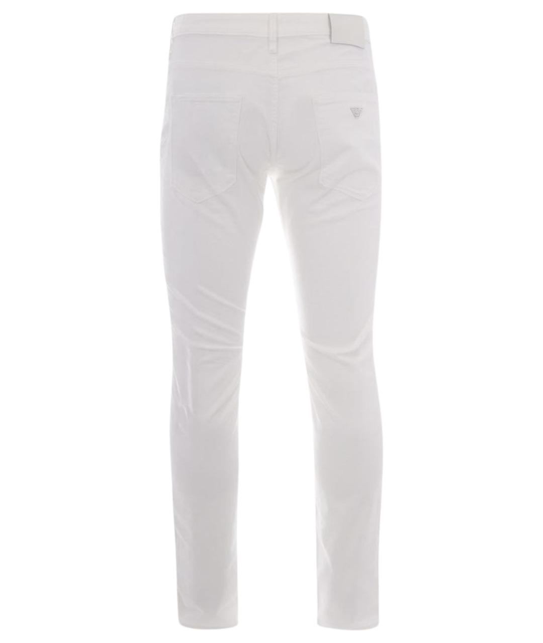 EMPORIO ARMANI Белые хлопковые повседневные брюки, фото 3