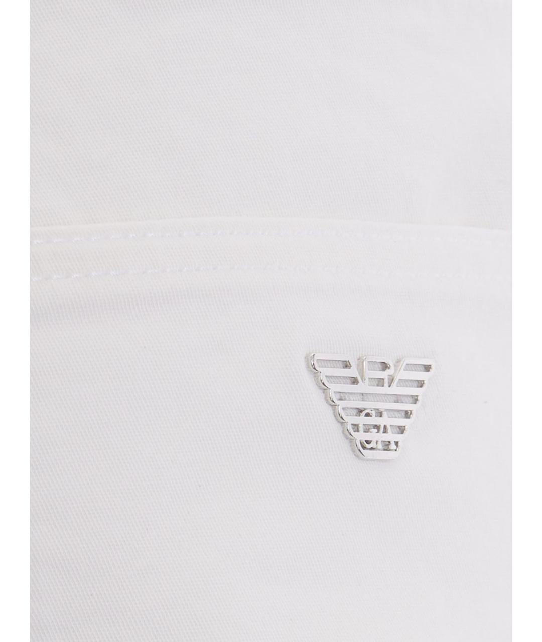 EMPORIO ARMANI Белые хлопковые повседневные брюки, фото 4