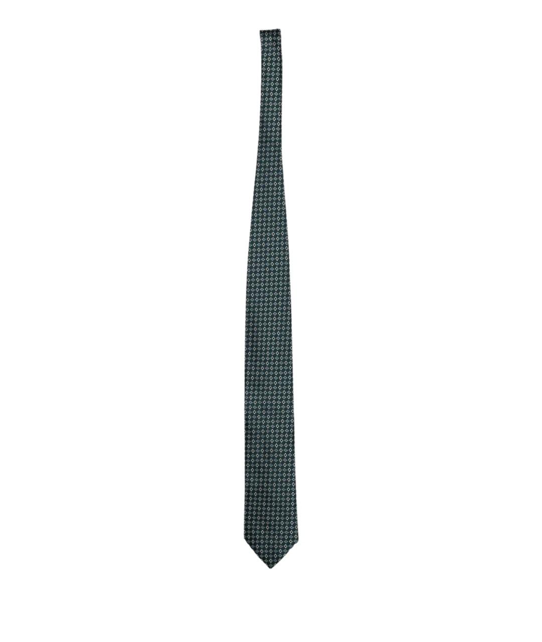 ZEGNA Зеленый шелковый галстук, фото 1
