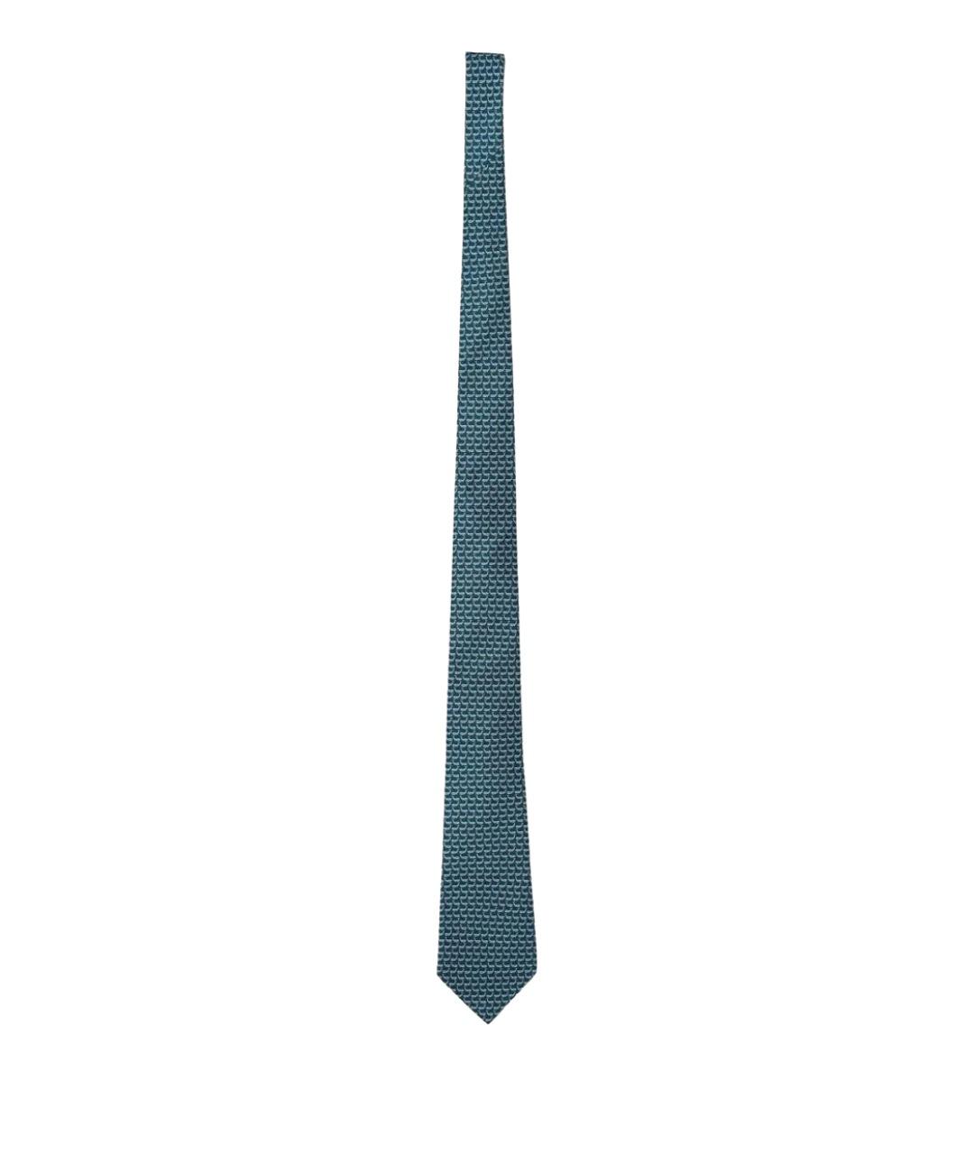 ZEGNA Зеленый шелковый галстук, фото 1
