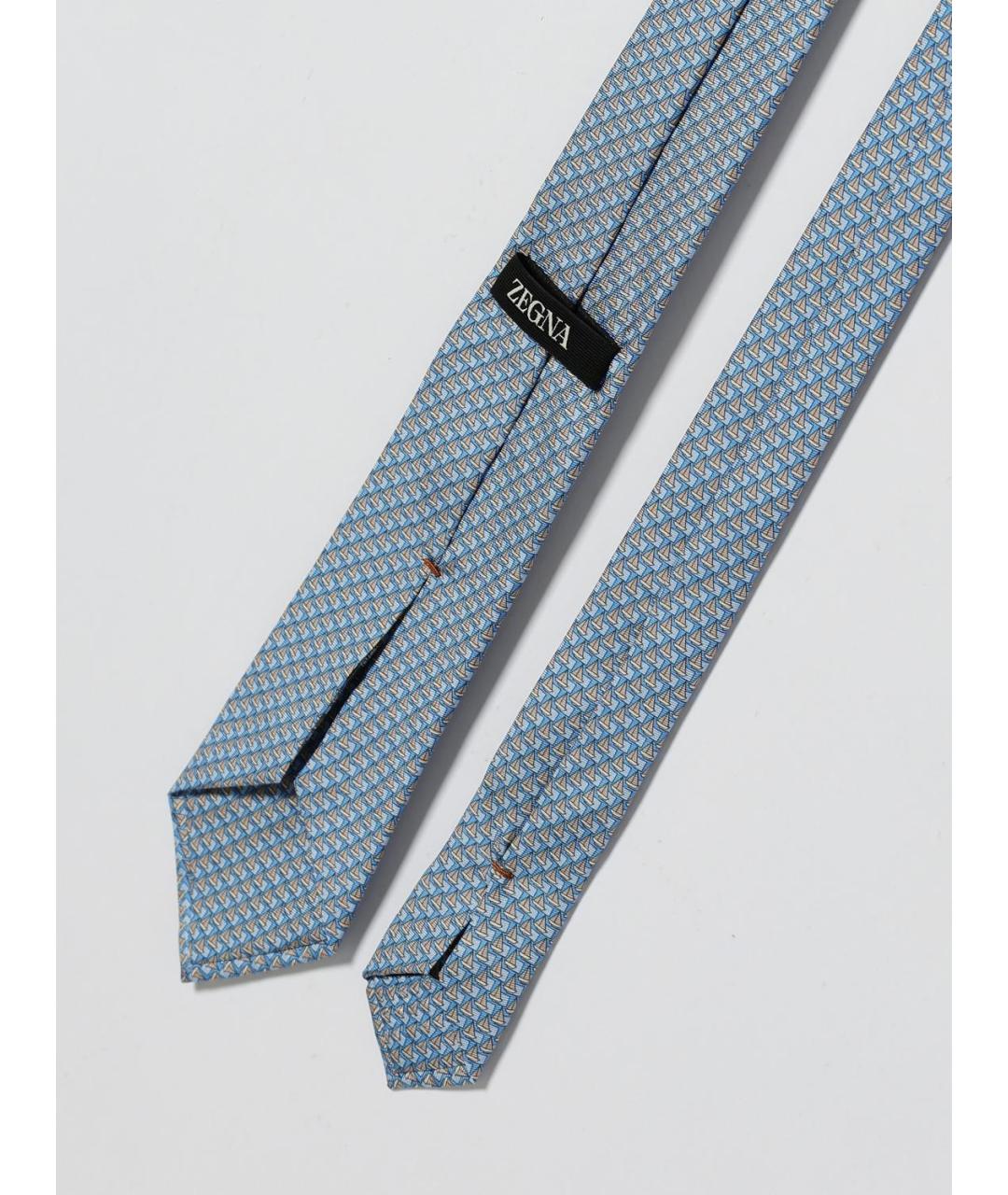 ZEGNA Голубой шелковый галстук, фото 2