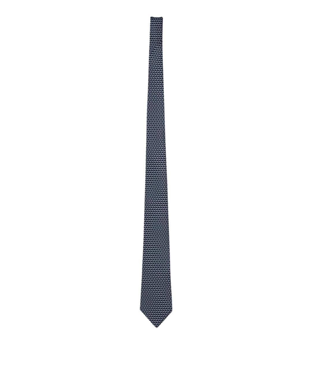 ZEGNA Темно-синий шелковый галстук, фото 1