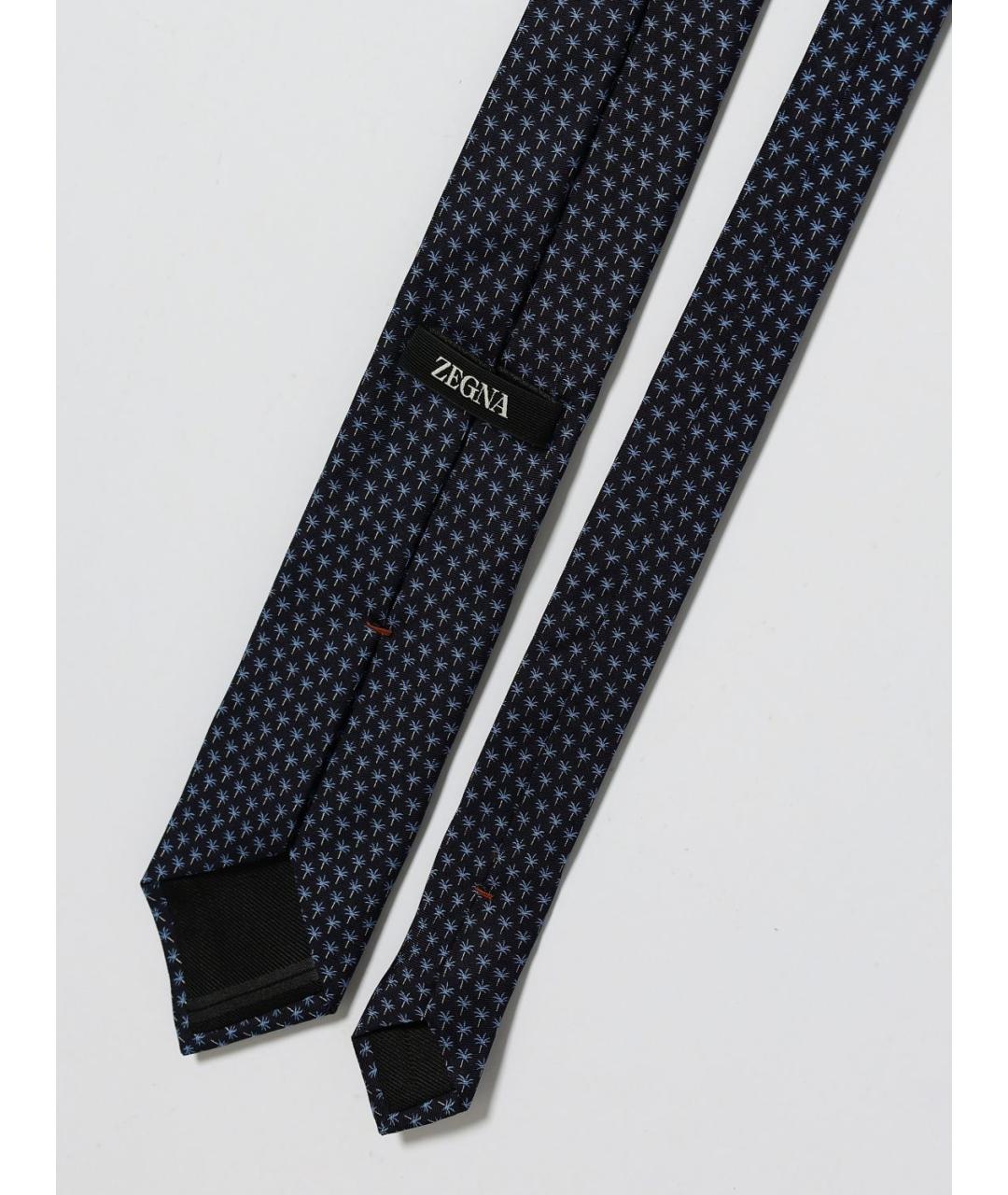 ZEGNA Темно-синий шелковый галстук, фото 2