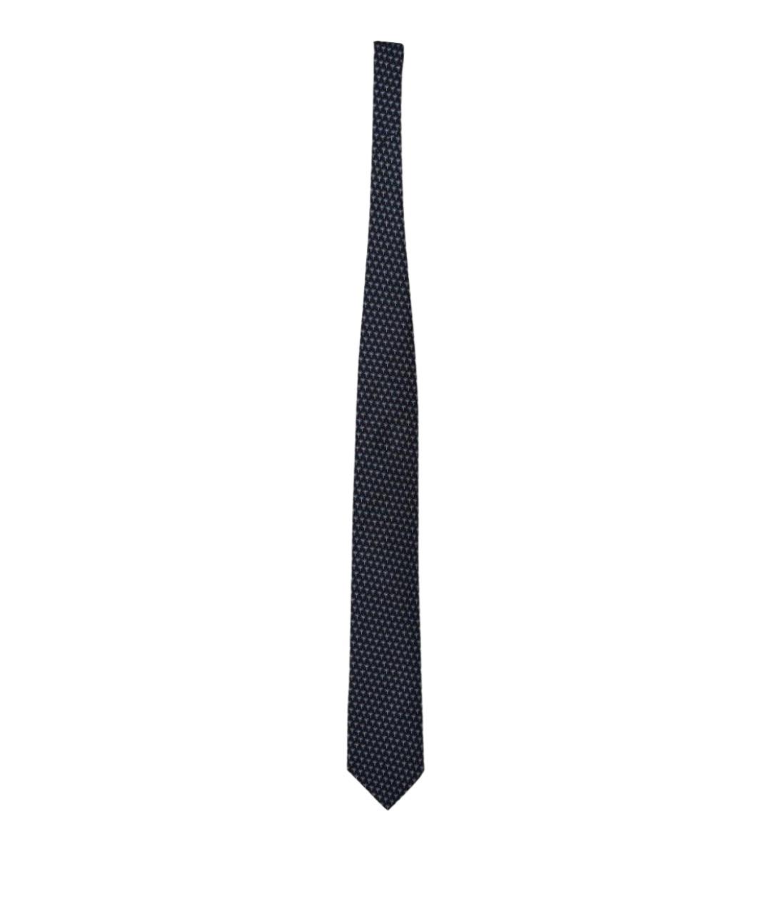 ZEGNA Темно-синий шелковый галстук, фото 1
