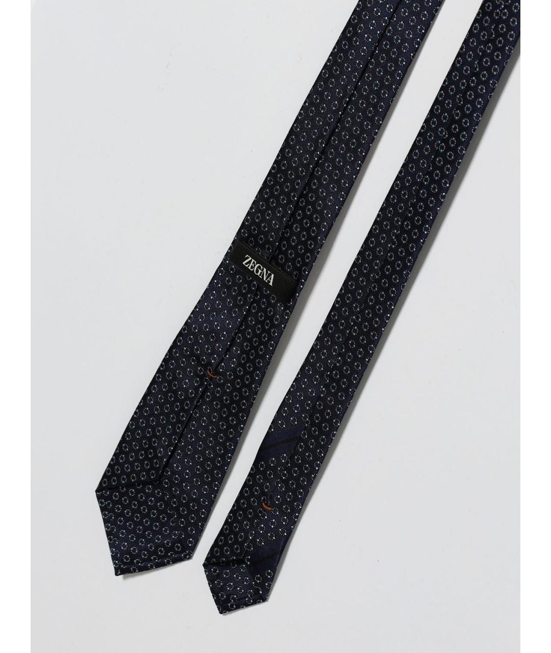 ZEGNA Темно-синий шелковый галстук, фото 2