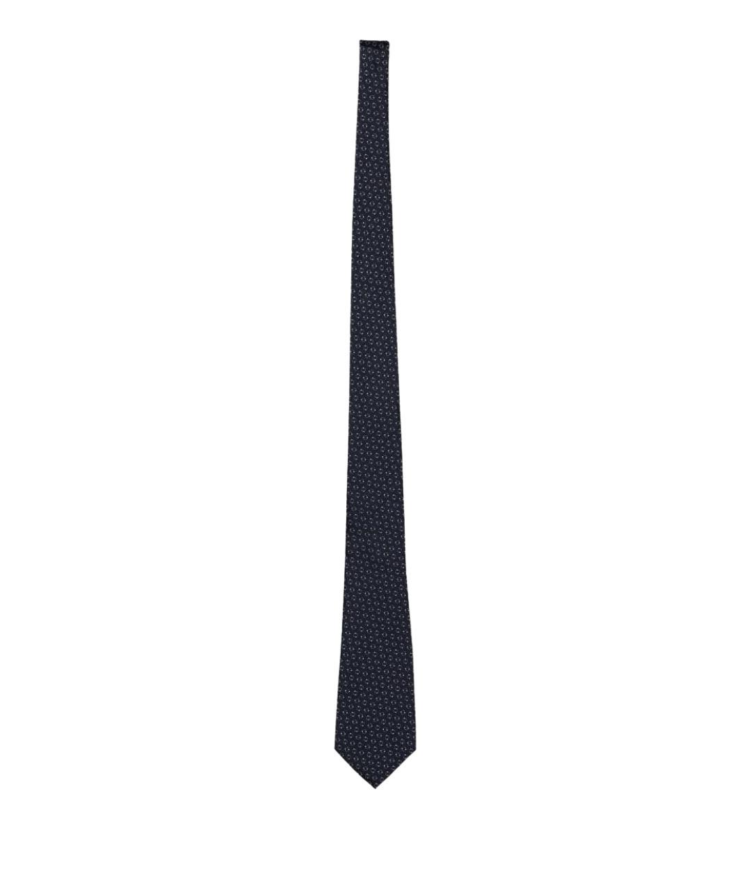 ZEGNA Темно-синий шелковый галстук, фото 1