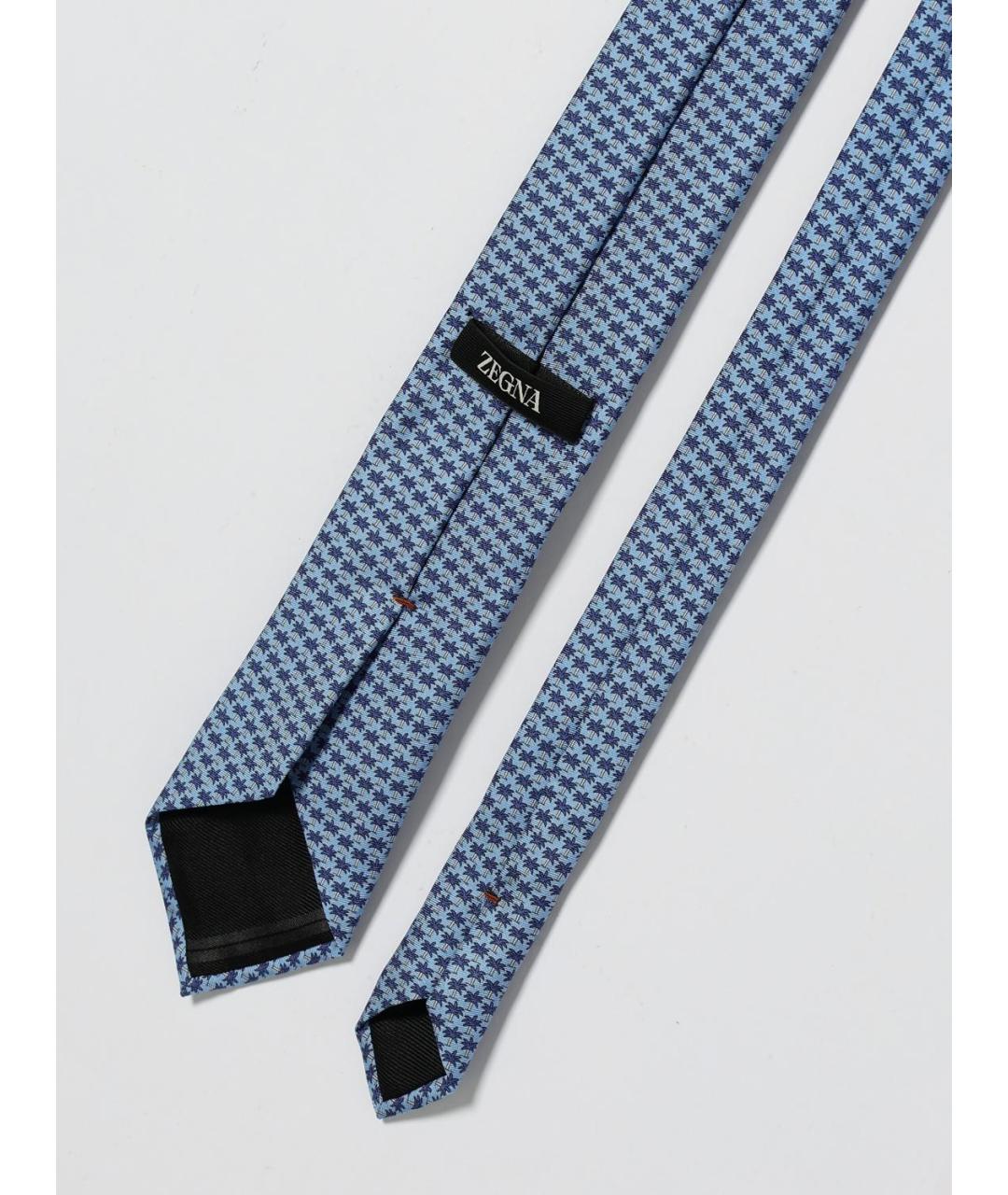 ZEGNA Голубой шелковый галстук, фото 2