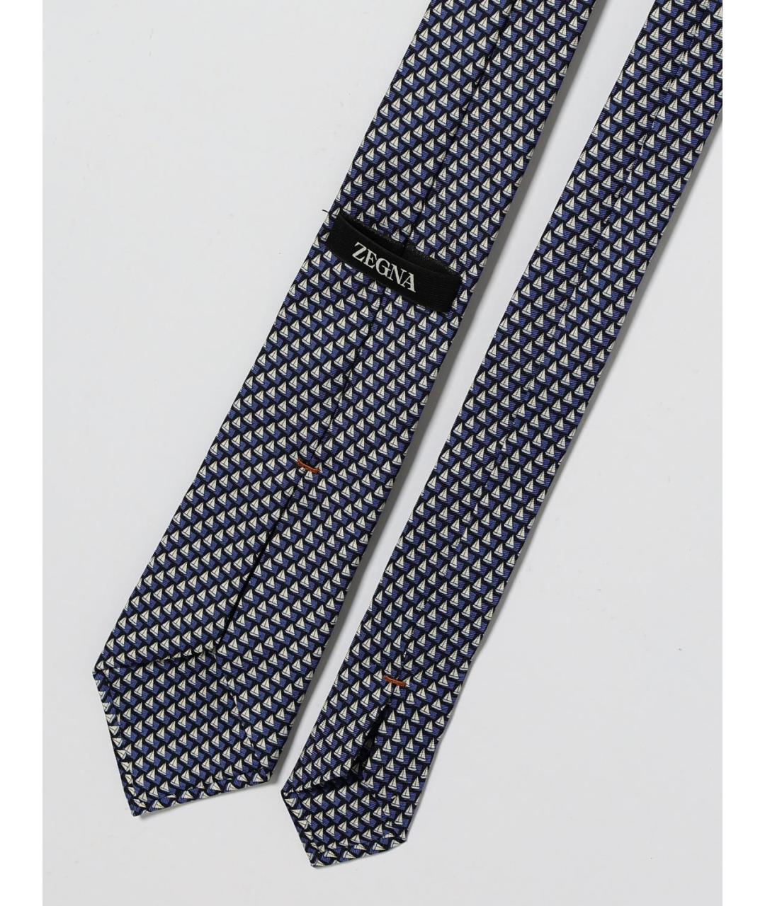 ZEGNA Синий шелковый галстук, фото 2