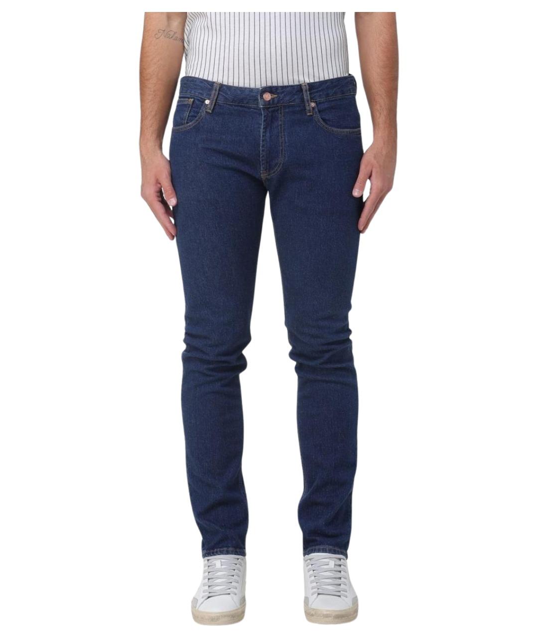 ARMANI JEANS Синие хлопковые джинсы скинни, фото 1