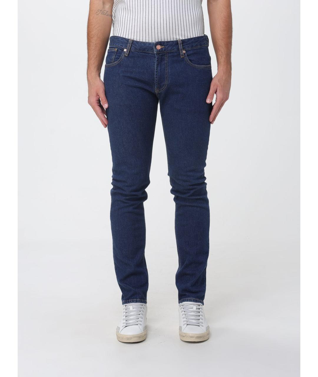ARMANI JEANS Синие хлопковые джинсы скинни, фото 4