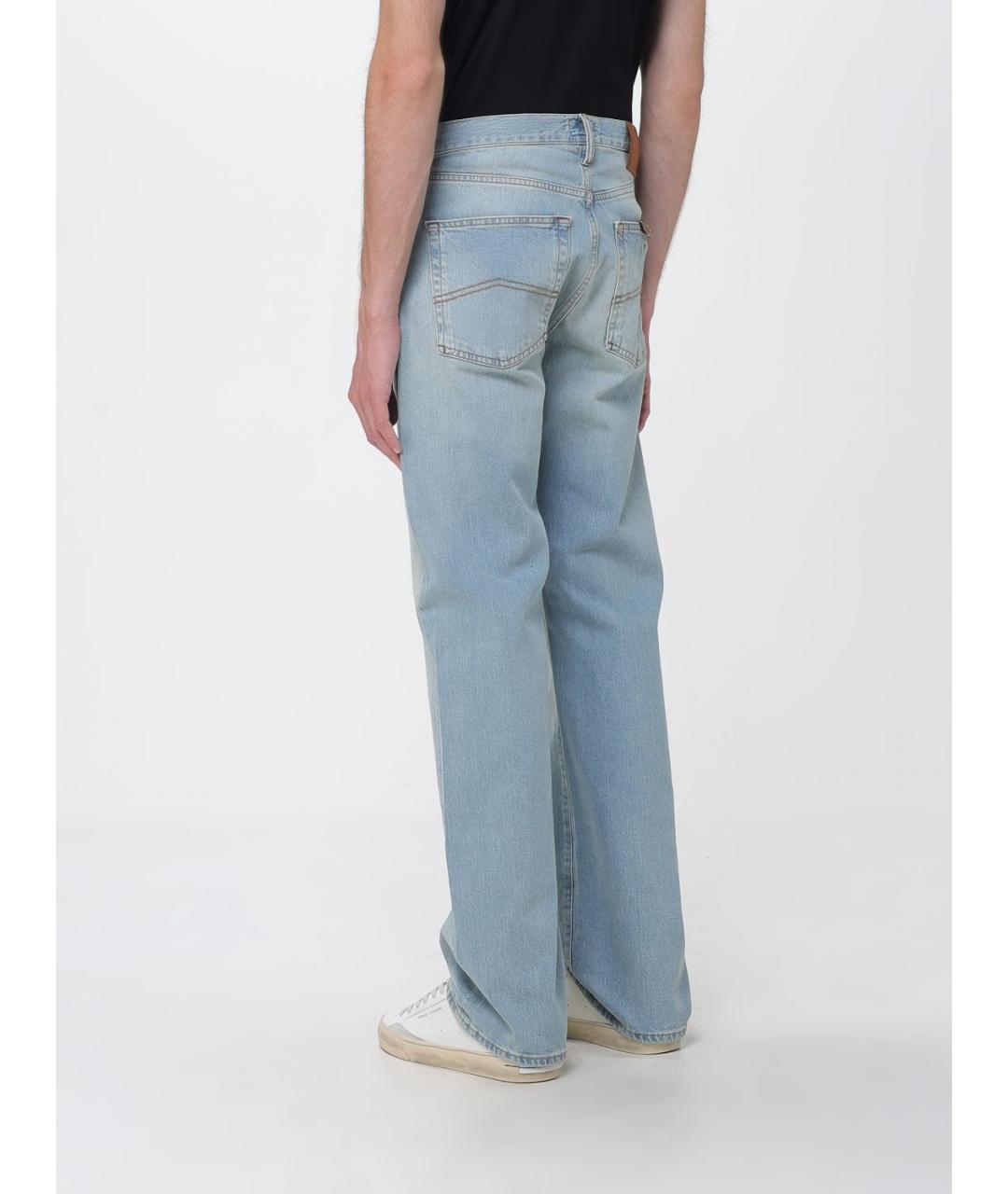 ARMANI JEANS Голубые хлопковые прямые джинсы, фото 2