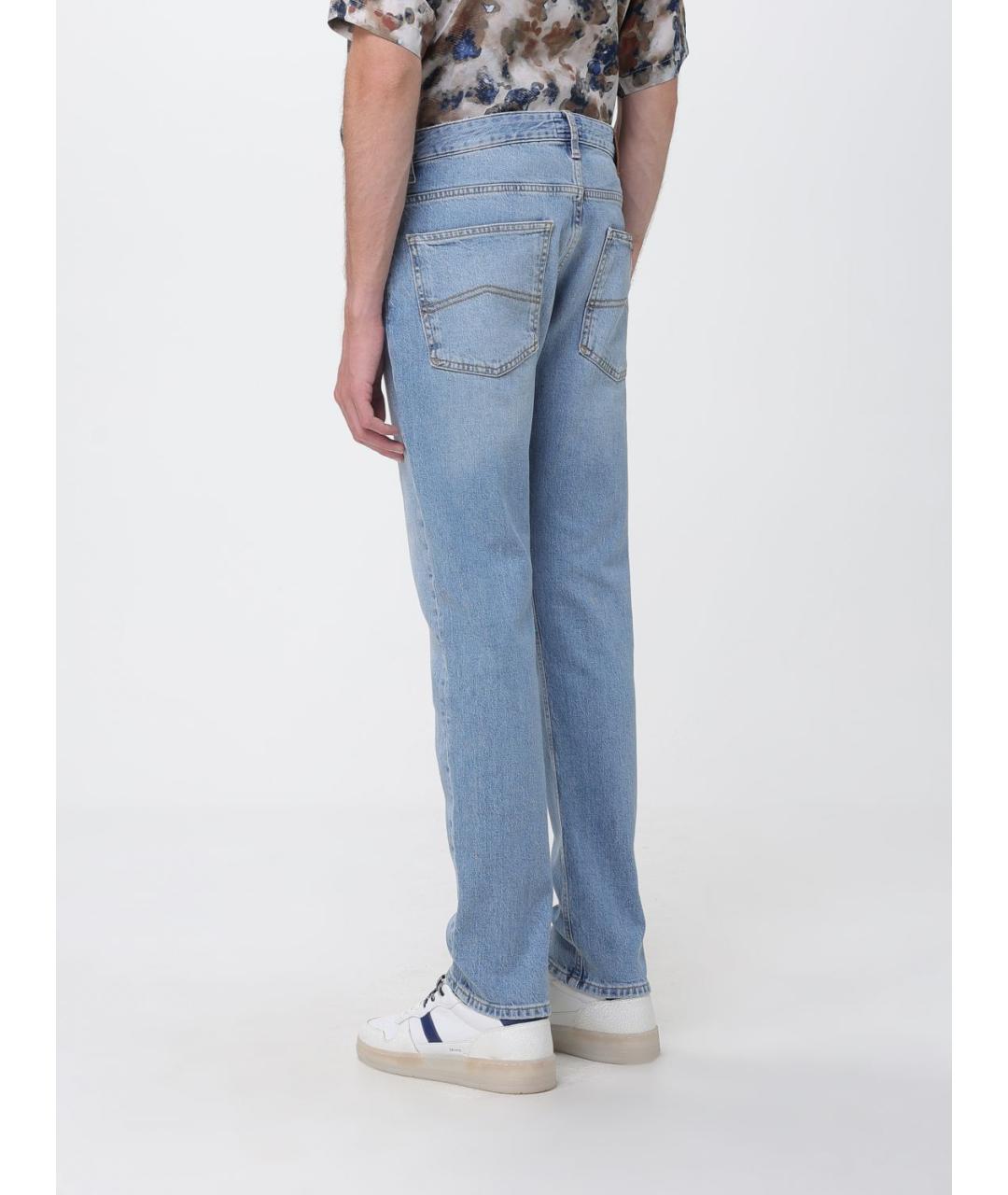 ARMANI JEANS Голубые хлопковые прямые джинсы, фото 2