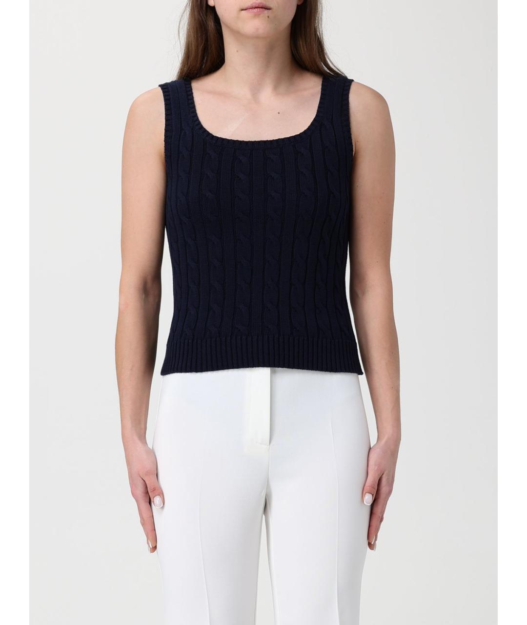 RALPH LAUREN Синяя хлопковая майка, фото 4