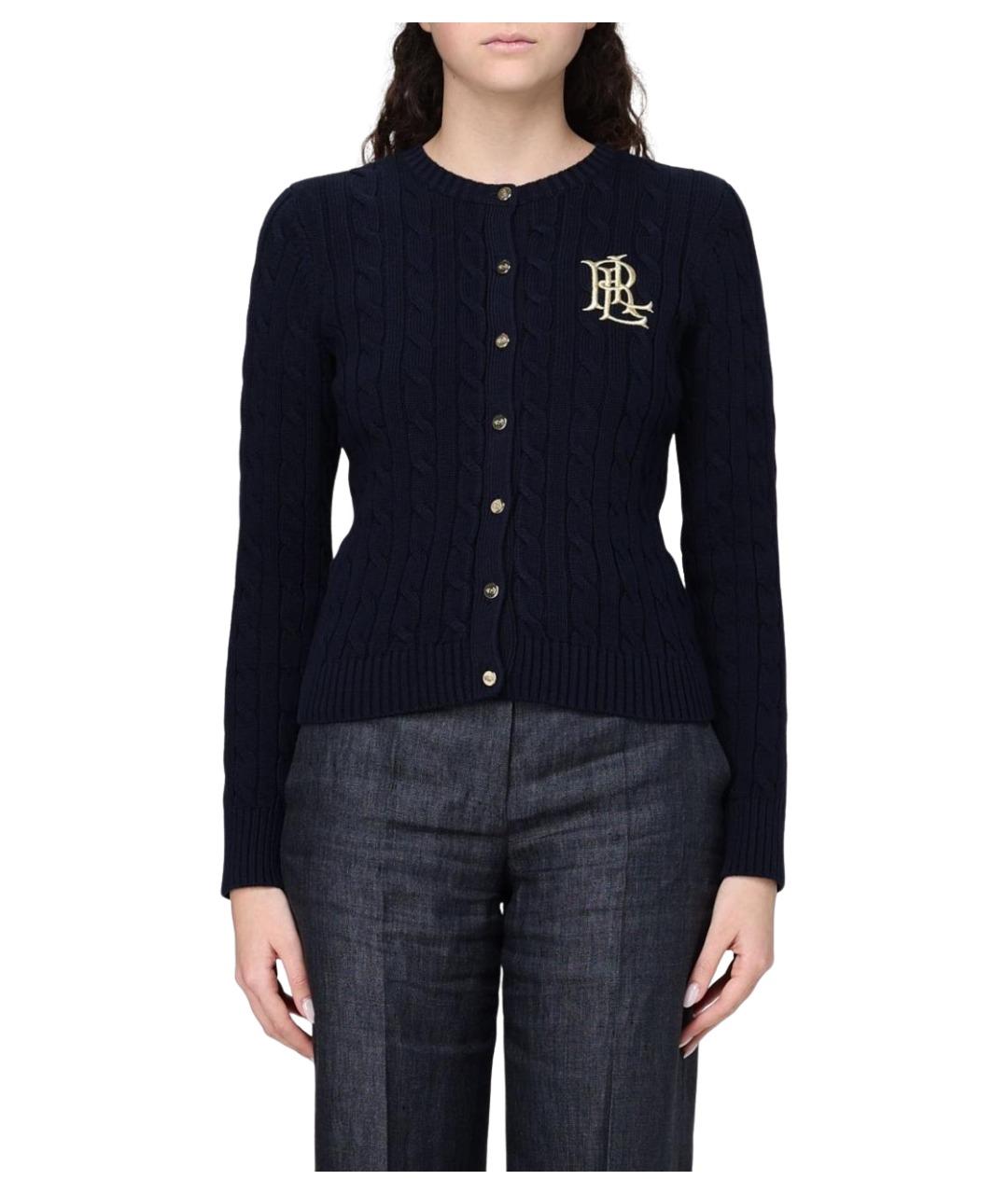RALPH LAUREN Темно-синий хлопковый кардиган, фото 1