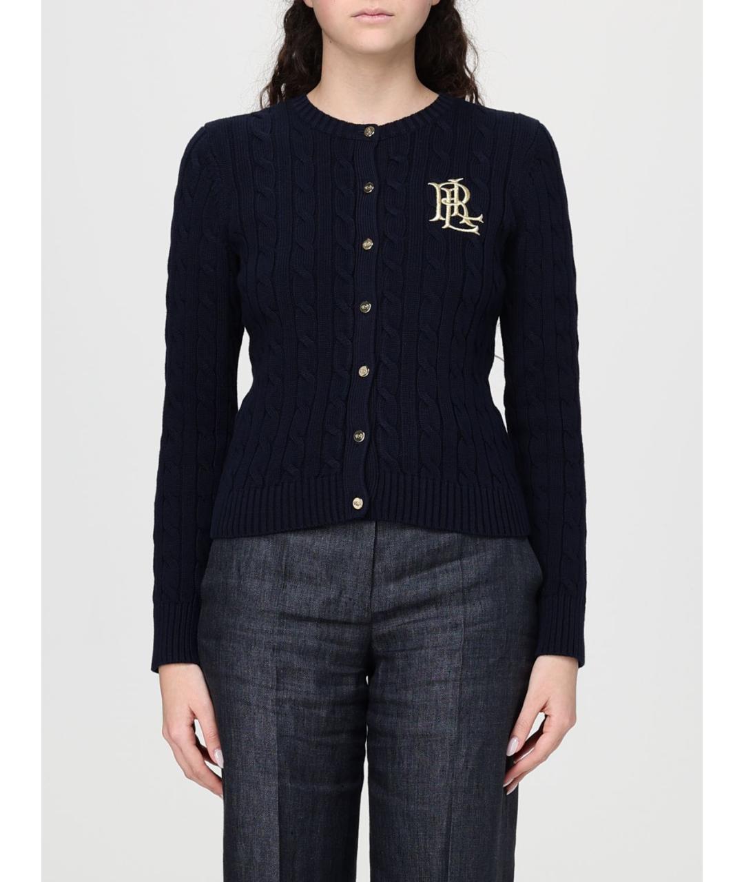 RALPH LAUREN Темно-синий хлопковый кардиган, фото 4