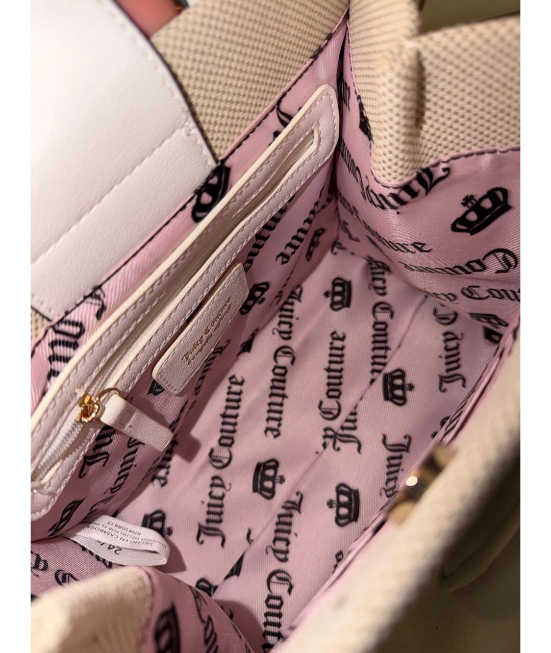 JUICY COUTURE Бежевая сумка с короткими ручками из искусственной кожи, фото 4