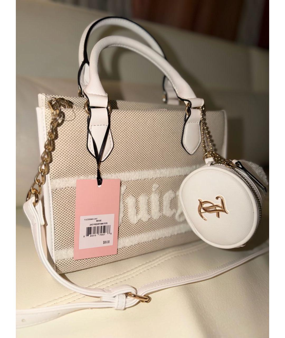 JUICY COUTURE Бежевая сумка с короткими ручками из искусственной кожи, фото 2
