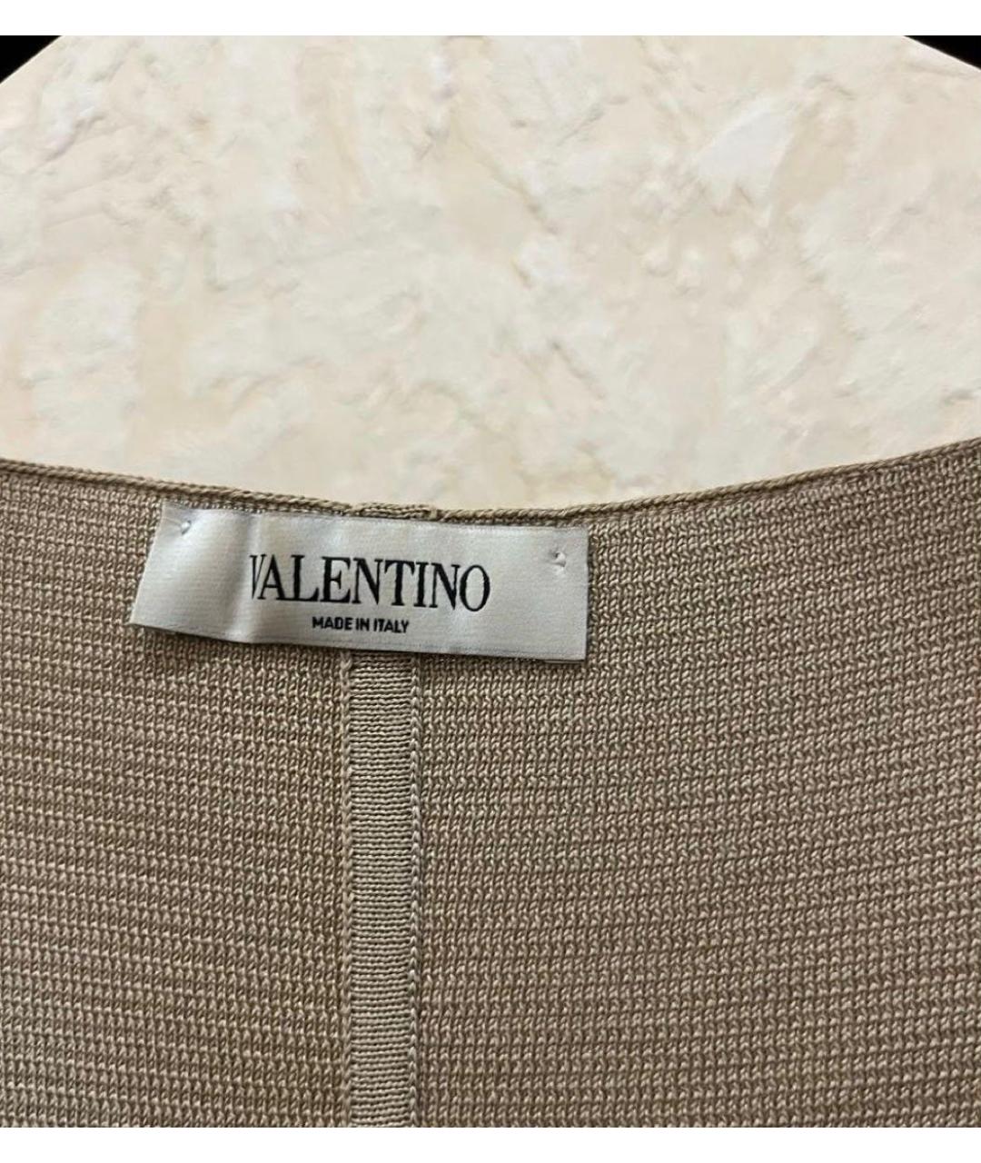 VALENTINO Бежевое кружевное повседневное платье, фото 3