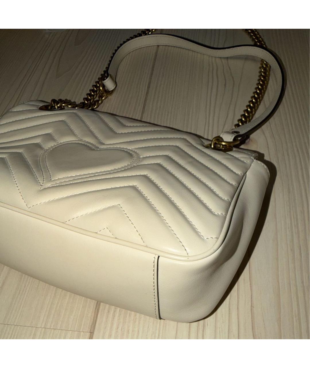 GUCCI Белая кожаная сумка через плечо, фото 3