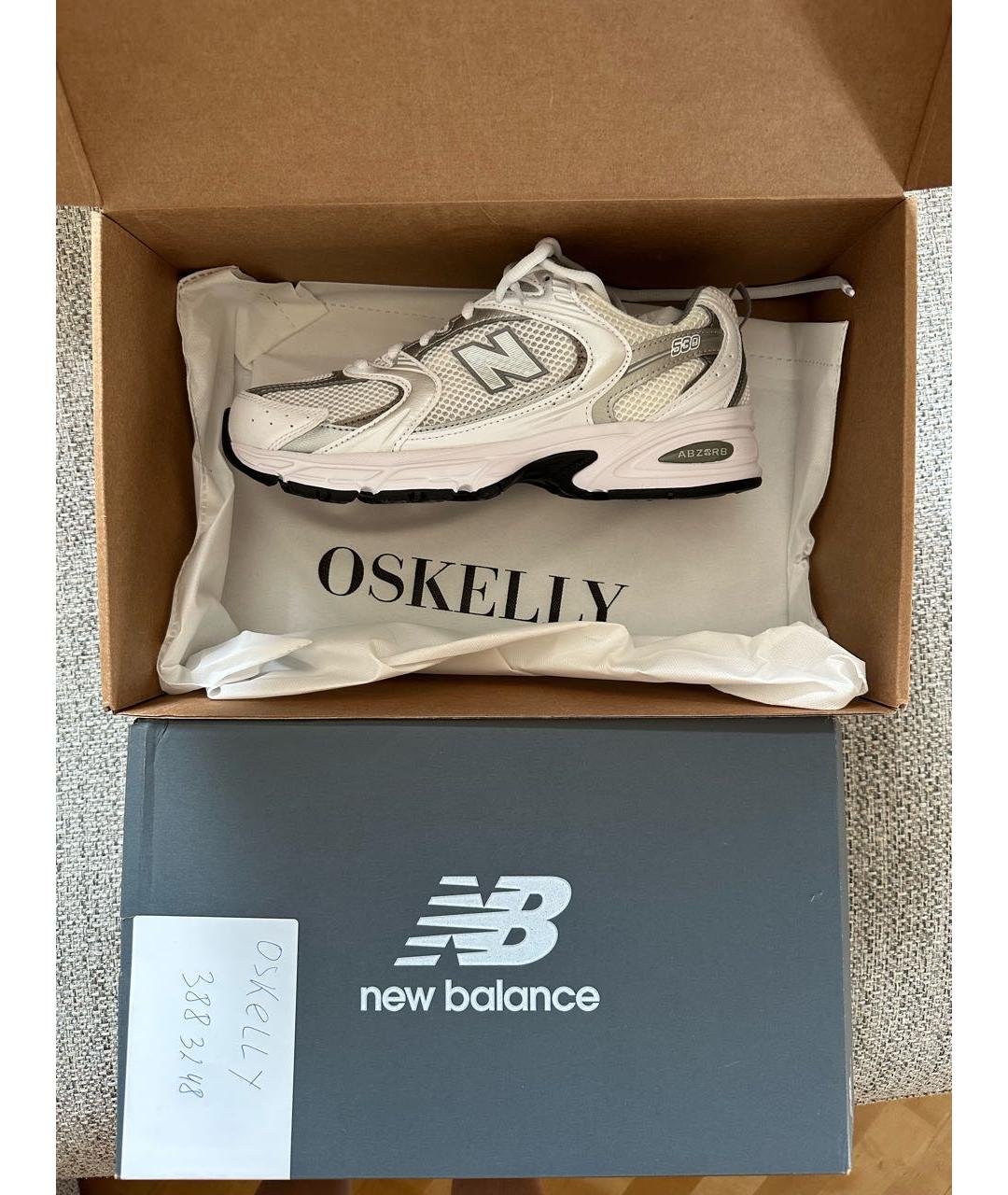 NEW BALANCE Белые текстильные кроссовки, фото 7