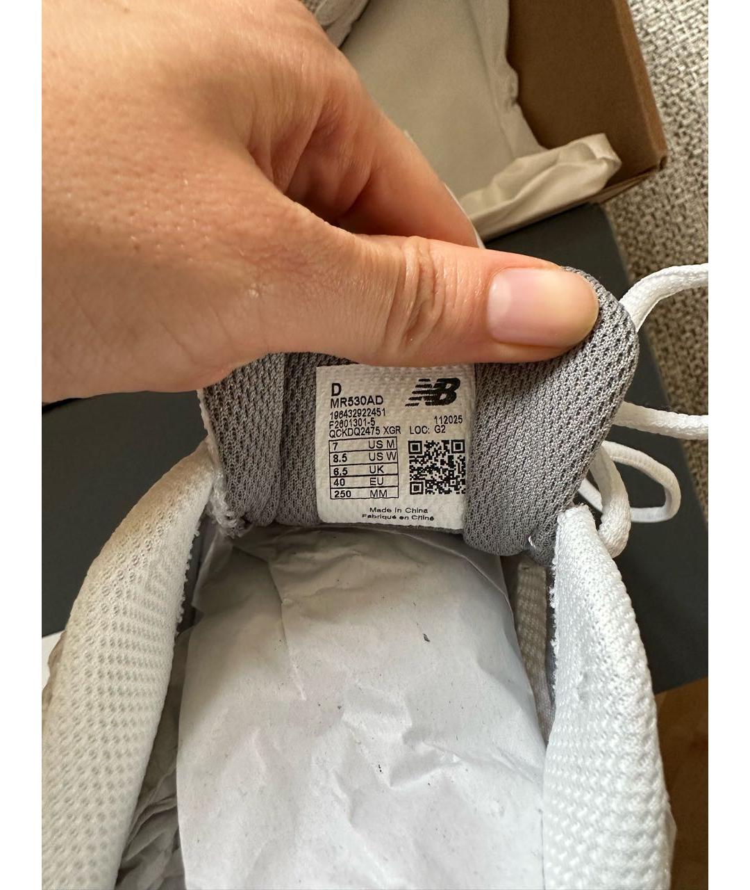 NEW BALANCE Белые текстильные кроссовки, фото 4
