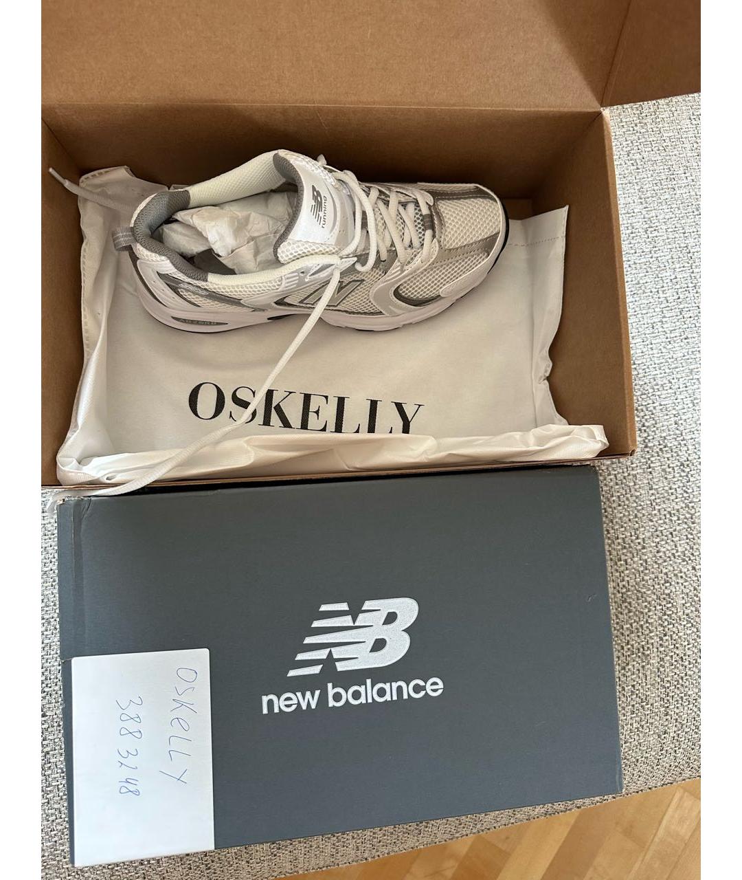 NEW BALANCE Белые текстильные кроссовки, фото 5