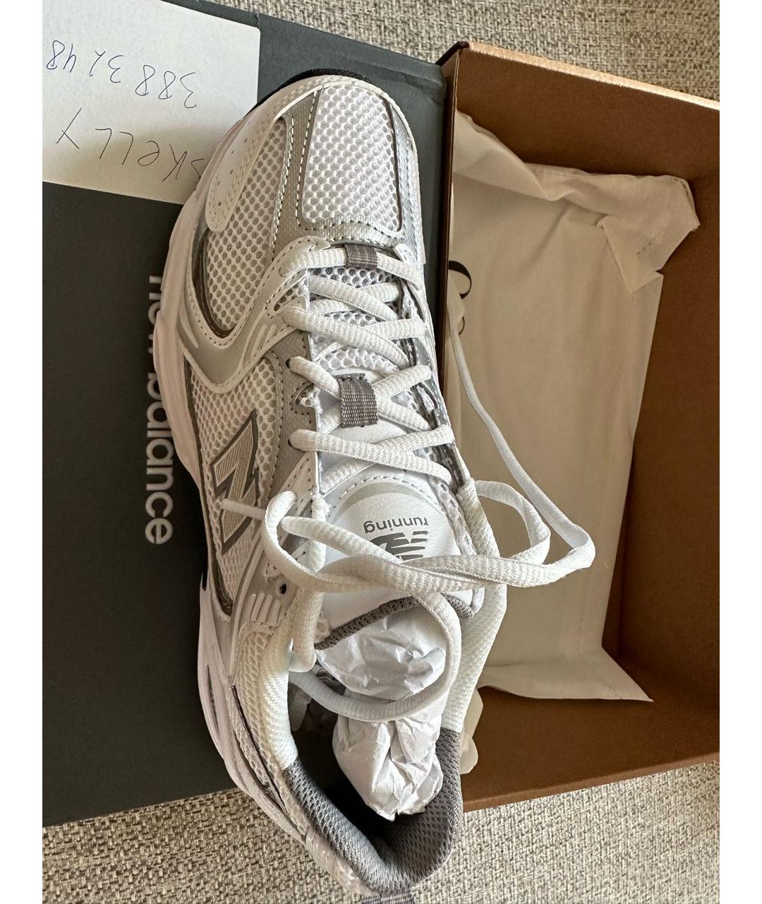 NEW BALANCE Белые текстильные кроссовки, фото 3