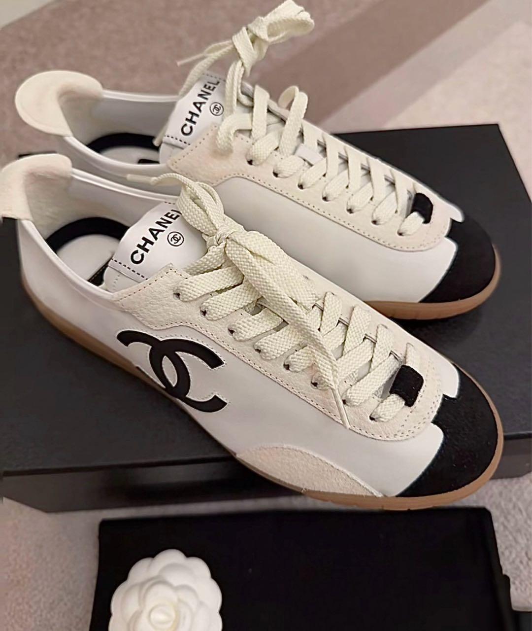 CHANEL Белые кожаные кеды, фото 5
