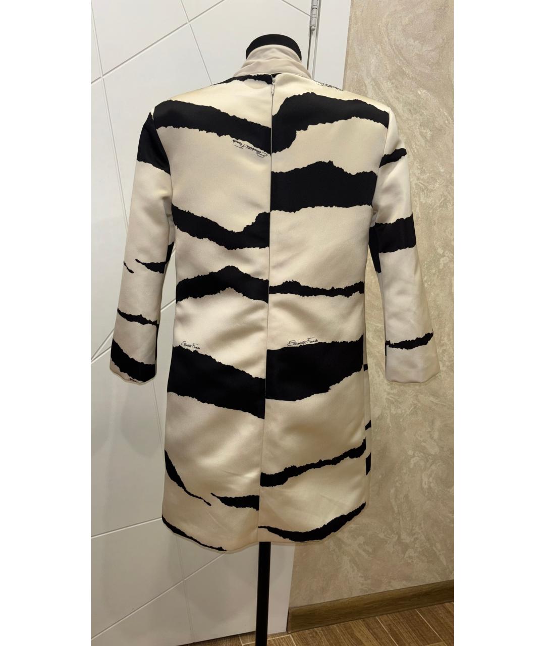 ELISABETTA FRANCHI Бежевое атласное коктейльное платье, фото 2
