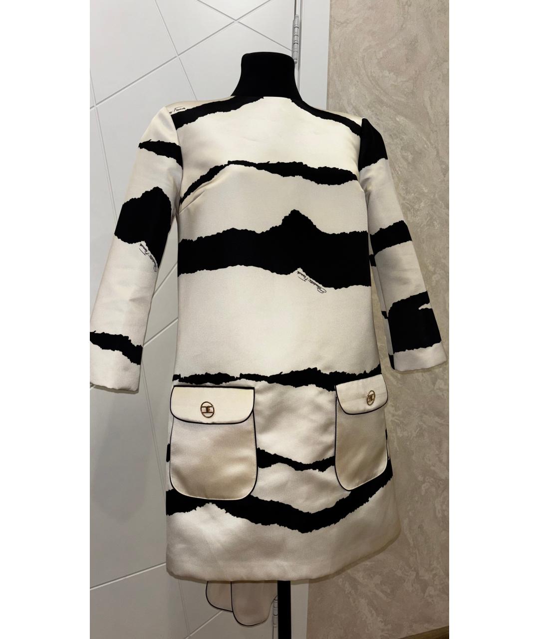 ELISABETTA FRANCHI Бежевое атласное коктейльное платье, фото 5