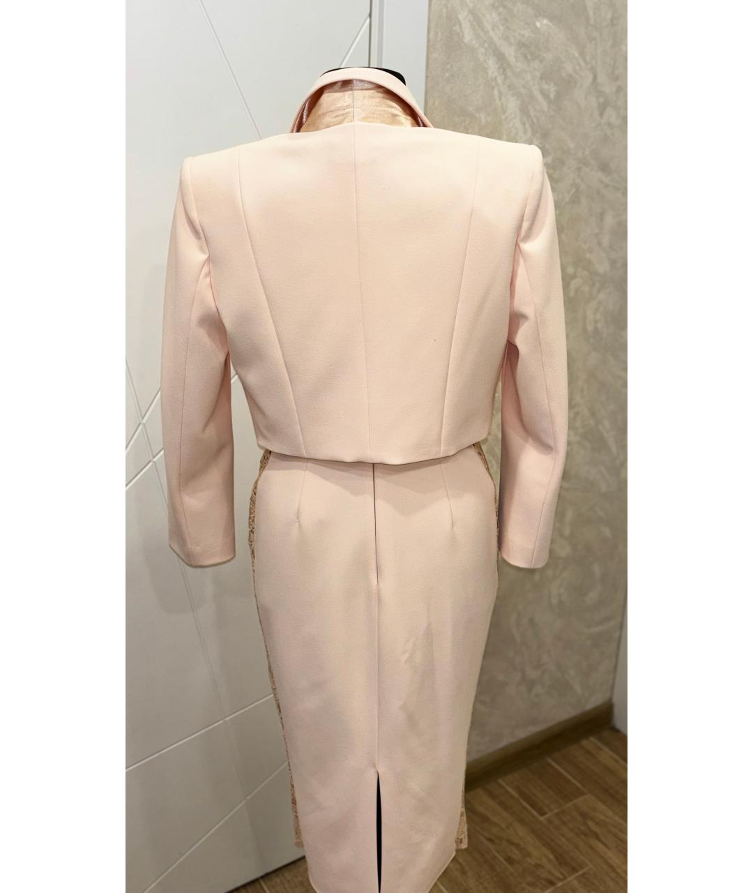 ELISABETTA FRANCHI Бежевый полиэстеровый костюм с юбками, фото 2