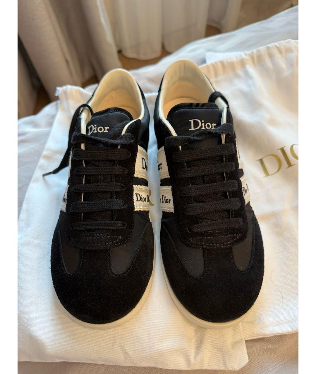 CHRISTIAN DIOR Черные бархатные кроссовки, фото 3