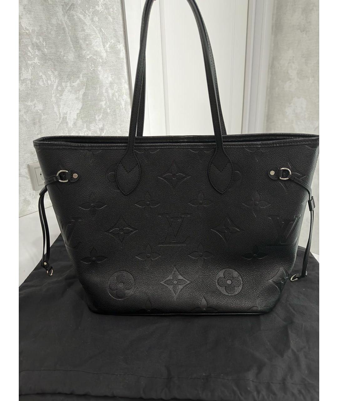 LOUIS VUITTON Черная кожаная сумка тоут, фото 2