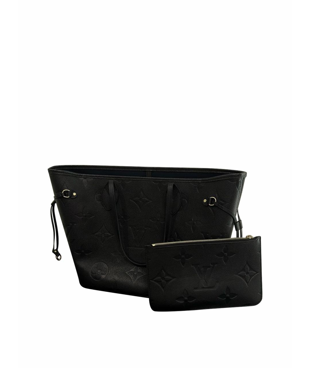 LOUIS VUITTON Черная кожаная сумка тоут, фото 1