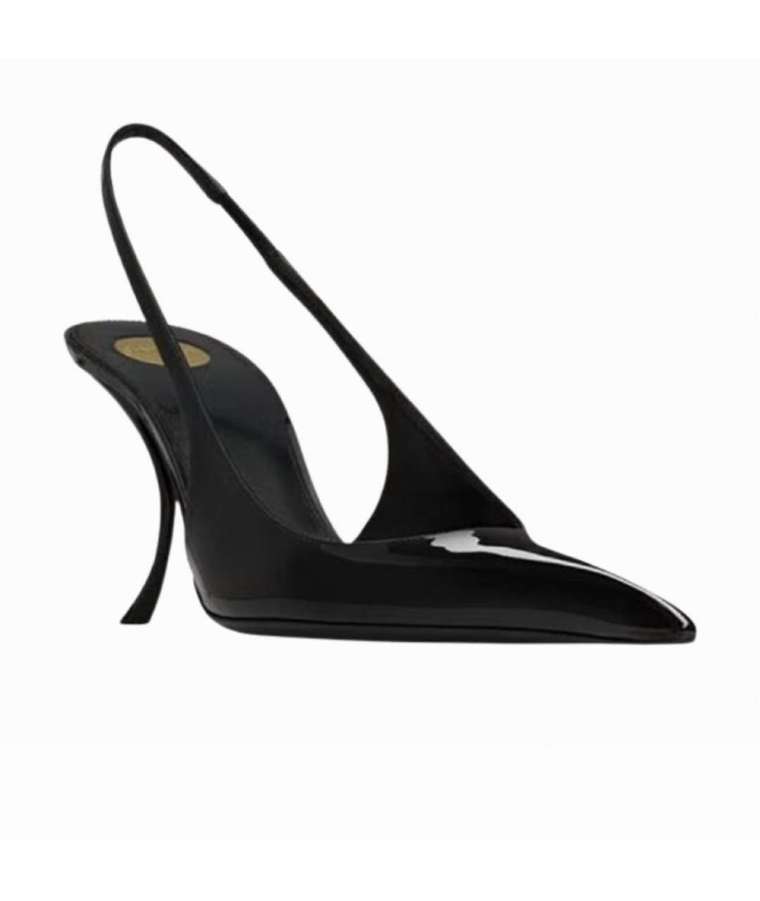 SAINT LAURENT Черные туфли из лакированной кожи, фото 2