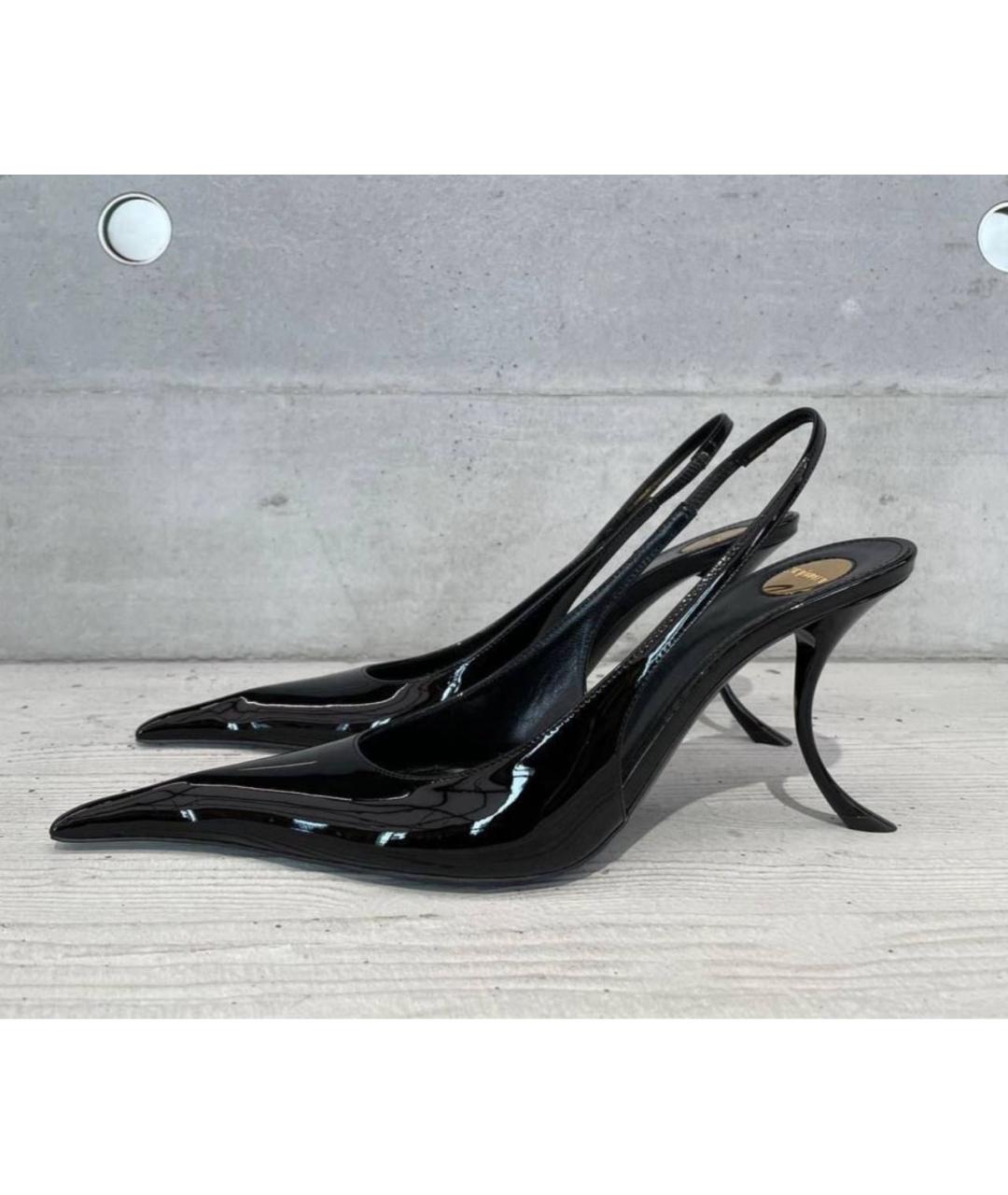 SAINT LAURENT Черные туфли из лакированной кожи, фото 3