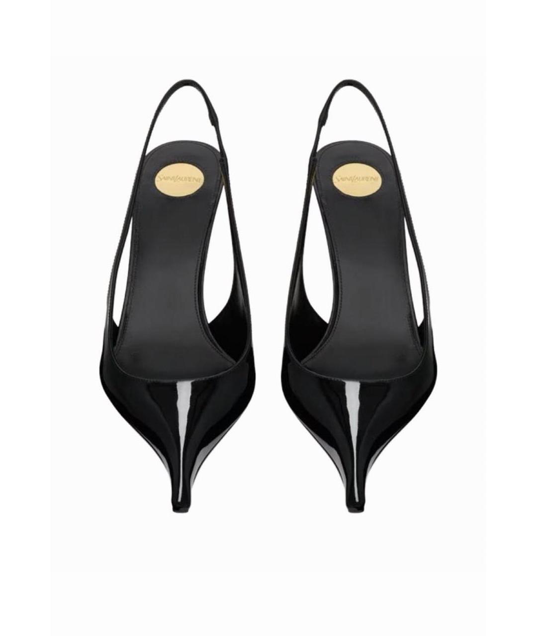 SAINT LAURENT Черные туфли из лакированной кожи, фото 4