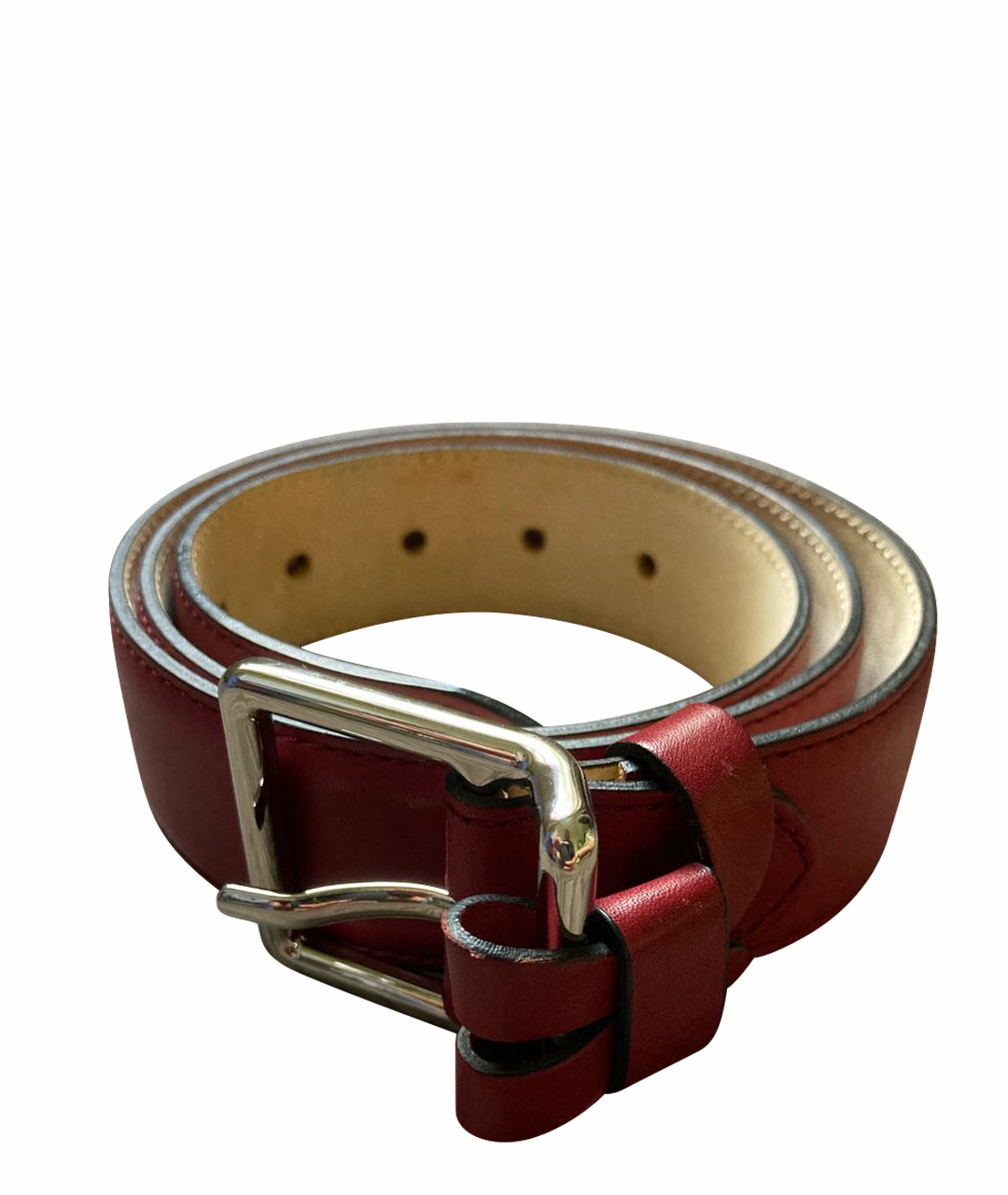 LONGCHAMP Бордовый кожаный ремень, фото 1