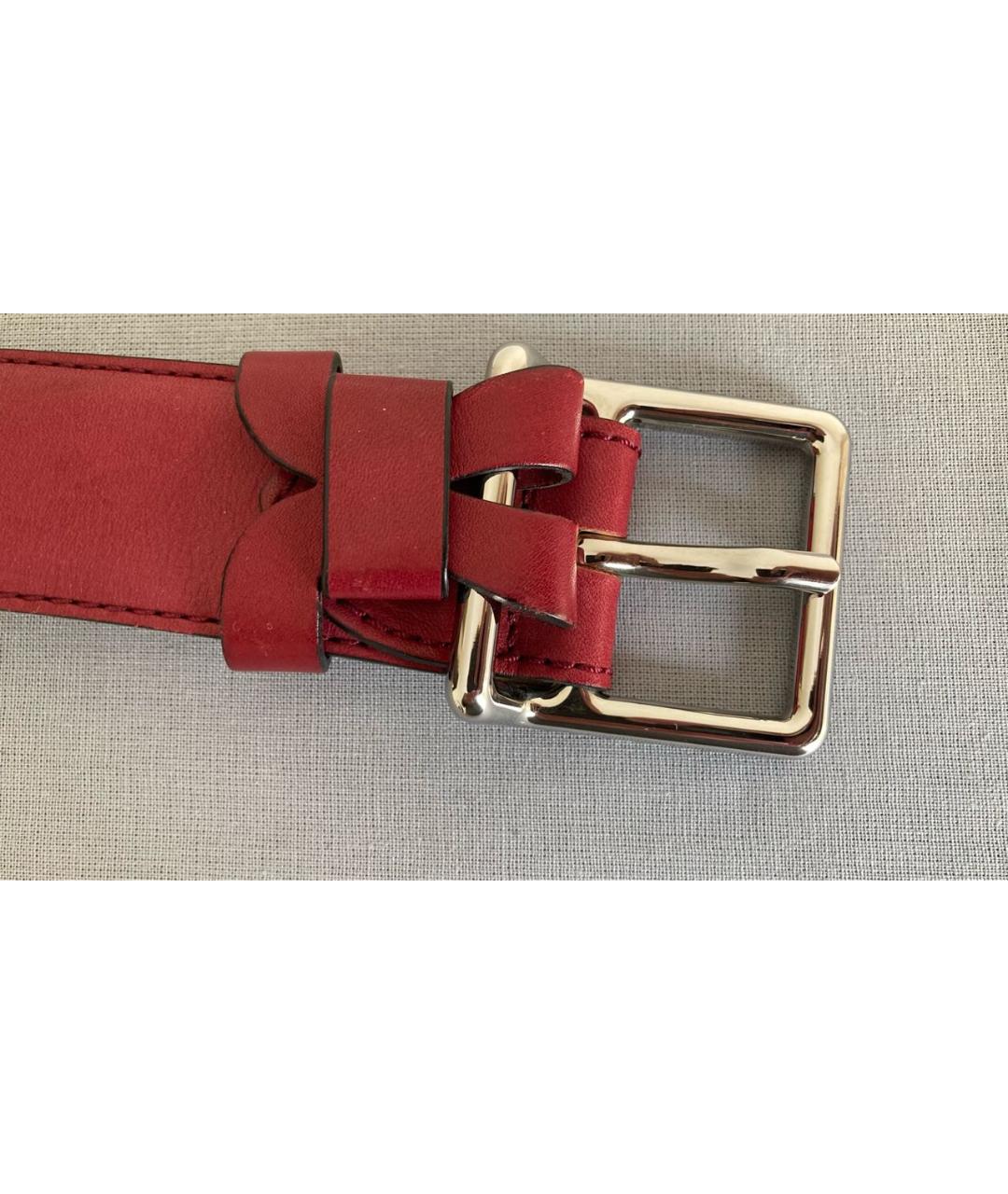 LONGCHAMP Бордовый кожаный ремень, фото 2