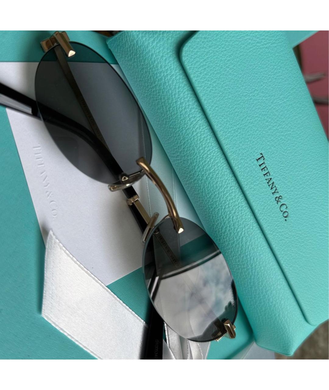 TIFFANY&CO Черные металлические солнцезащитные очки, фото 4