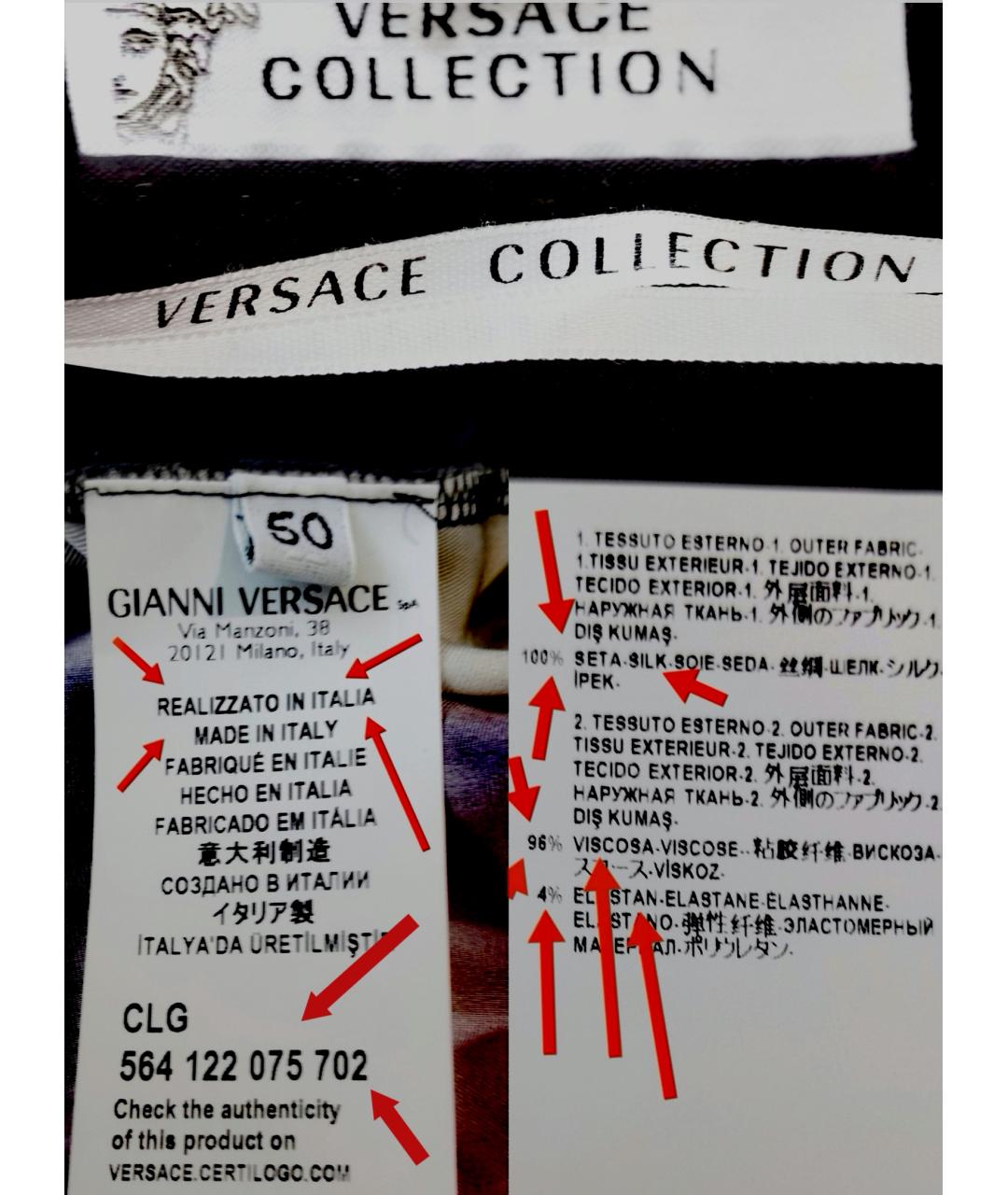 VERSACE COLLECTION Черная шелковая блузы, фото 2