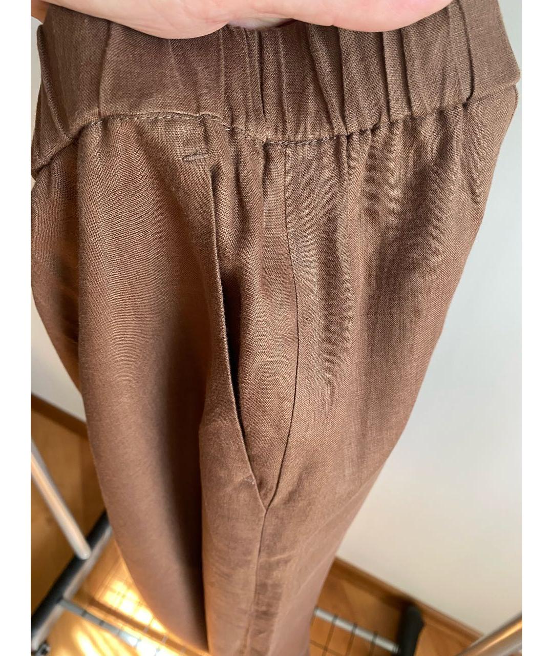 MAX MARA Коричневые льняные кюлоты, фото 6